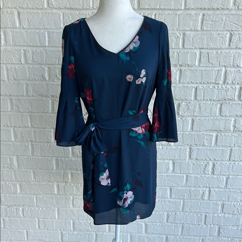 WHBM Floral Navy Dress